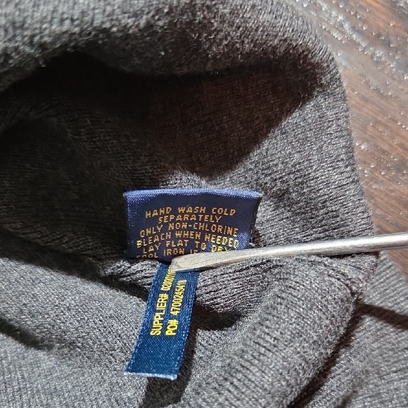 Polo by Ralph Lauren Charcoal Zip-Up Sweater Vest Pima Cotton Size Large - Picture 7 of 8